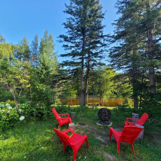 Chalet Nabu L'Ours - Riviere - Billard Saint-Alexis-des-Monts Exterior foto